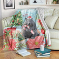 Australia Christmas Blanket Merry Wombat-mas Watercolor Style