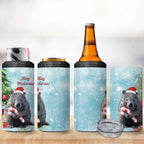 Australia Christmas 4 in 1 Can Cooler Tumbler Merry Wombat-mas Watercolor Style