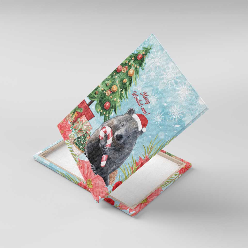 Australia Christmas Canvas Wall Art Merry Wombat-mas Watercolor Style
