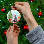 Australia Christmas Ceramic Ornament Merry Wombat-mas Watercolor Style
