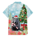 Australia Christmas Family Matching Mermaid Dress and Hawaiian Shirt Merry Wombat-mas Watercolor Style