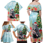 Australia Christmas Family Matching Off Shoulder Maxi Dress and Hawaiian Shirt Merry Wombat-mas Watercolor Style