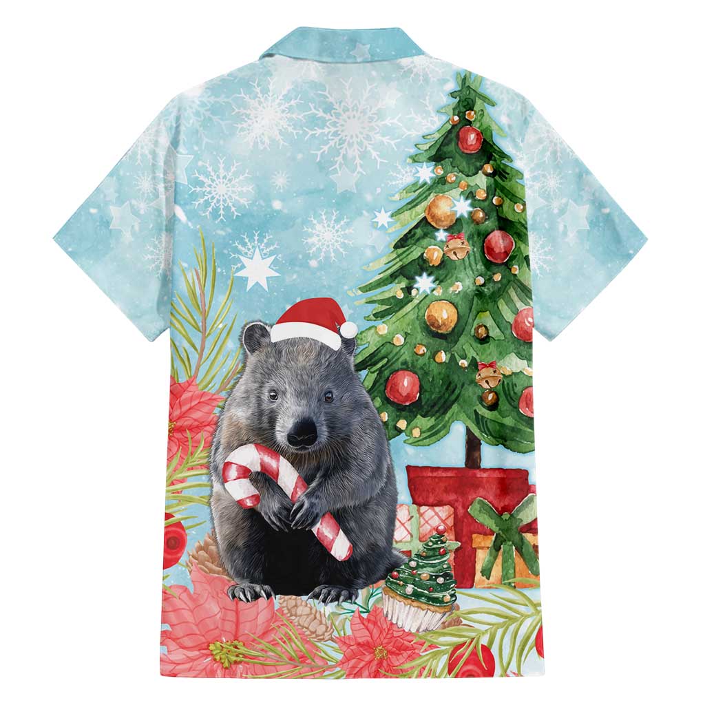 Australia Christmas Family Matching Off Shoulder Maxi Dress and Hawaiian Shirt Merry Wombat-mas Watercolor Style