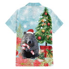 Australia Christmas Family Matching Off Shoulder Maxi Dress and Hawaiian Shirt Merry Wombat-mas Watercolor Style