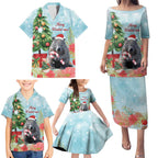 Australia Christmas Family Matching Puletasi and Hawaiian Shirt Merry Wombat-mas Watercolor Style
