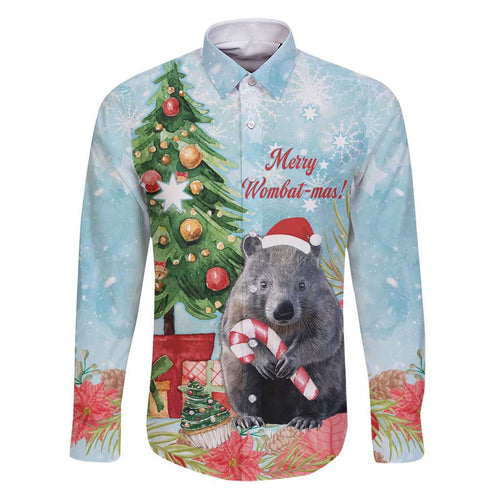 Australia Christmas Family Matching Puletasi and Hawaiian Shirt Merry Wombat-mas Watercolor Style