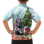 Australia Christmas Family Matching Tank Maxi Dress and Hawaiian Shirt Merry Wombat-mas Watercolor Style