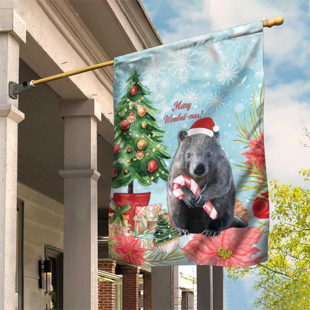 Australia Christmas Garden Flag Merry Wombat-mas Watercolor Style