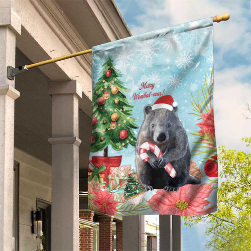 Australia Christmas Garden Flag Merry Wombat-mas Watercolor Style