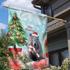 Australia Christmas Garden Flag Merry Wombat-mas Watercolor Style
