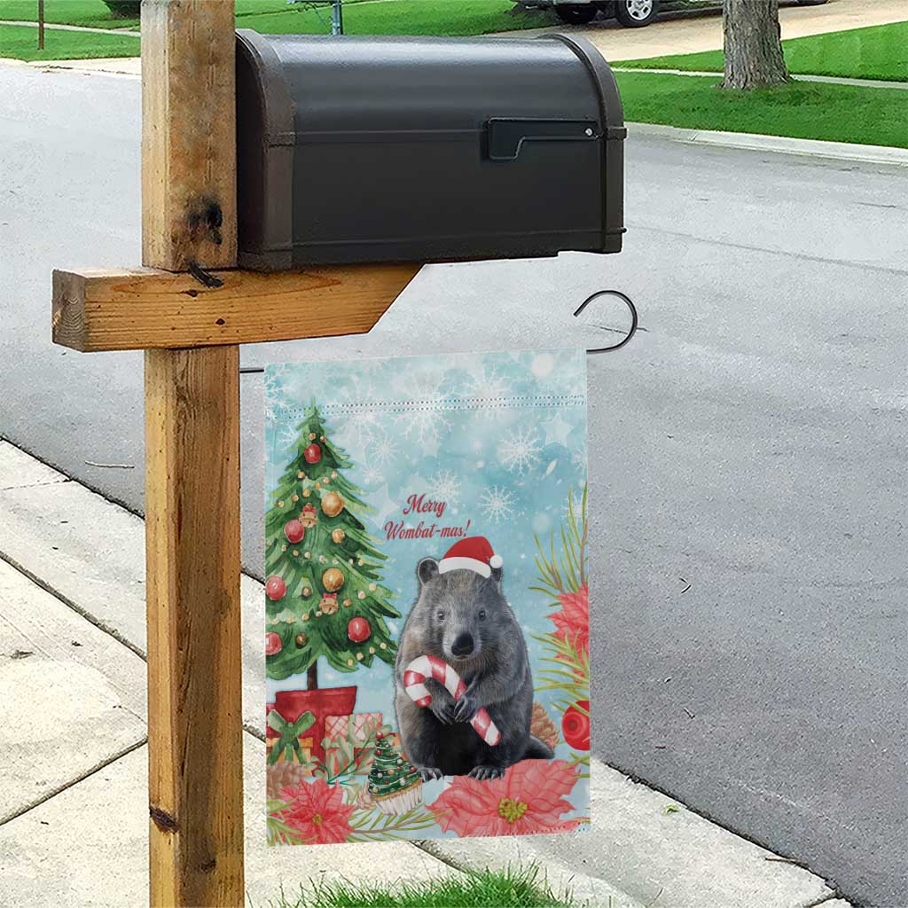 Australia Christmas Garden Flag Merry Wombat-mas Watercolor Style