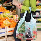 Australia Christmas Grocery Bag Merry Wombat-mas Watercolor Style