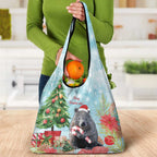 Australia Christmas Grocery Bag Merry Wombat-mas Watercolor Style