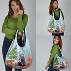 Australia Christmas Grocery Bag Merry Wombat-mas Watercolor Style