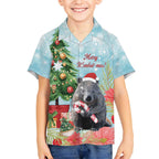 Australia Christmas Hawaiian Shirt Merry Wombat-mas Watercolor Style