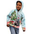 Australia Christmas Kid Hoodie Merry Wombat-mas Watercolor Style