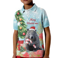 Australia Christmas Kid Polo Shirt Merry Wombat-mas Watercolor Style