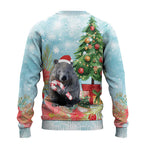 Australia Christmas Ugly Christmas Sweater Merry Wombat-mas Watercolor Style