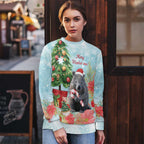 Australia Christmas Ugly Christmas Sweater Merry Wombat-mas Watercolor Style