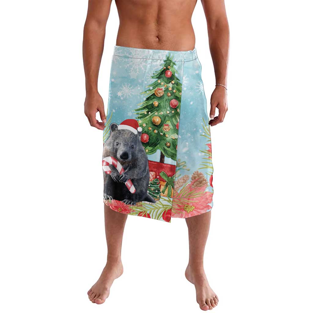Australia Christmas Lavalava Merry Wombat-mas Watercolor Style
