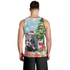 Australia Christmas Men Tank Top Merry Wombat-mas Watercolor Style