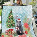 Australia Christmas Quilt Merry Wombat-mas Watercolor Style