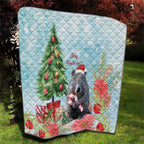 Australia Christmas Quilt Merry Wombat-mas Watercolor Style