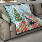 Australia Christmas Quilt Merry Wombat-mas Watercolor Style