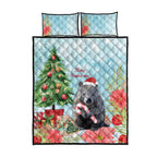 Australia Christmas Quilt Bed Set Merry Wombat-mas Watercolor Style