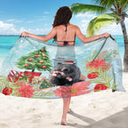 Australia Christmas Sarong Merry Wombat-mas Watercolor Style