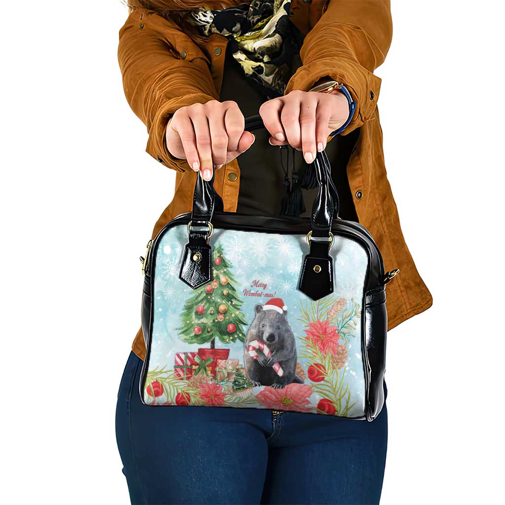 Australia Christmas Shoulder Handbag Merry Wombat-mas Watercolor Style