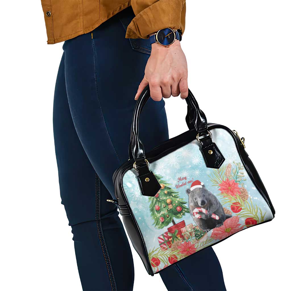 Australia Christmas Shoulder Handbag Merry Wombat-mas Watercolor Style