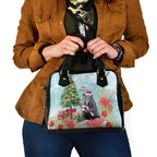 Australia Christmas Shoulder Handbag Merry Wombat-mas Watercolor Style