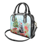 Australia Christmas Shoulder Handbag Merry Wombat-mas Watercolor Style