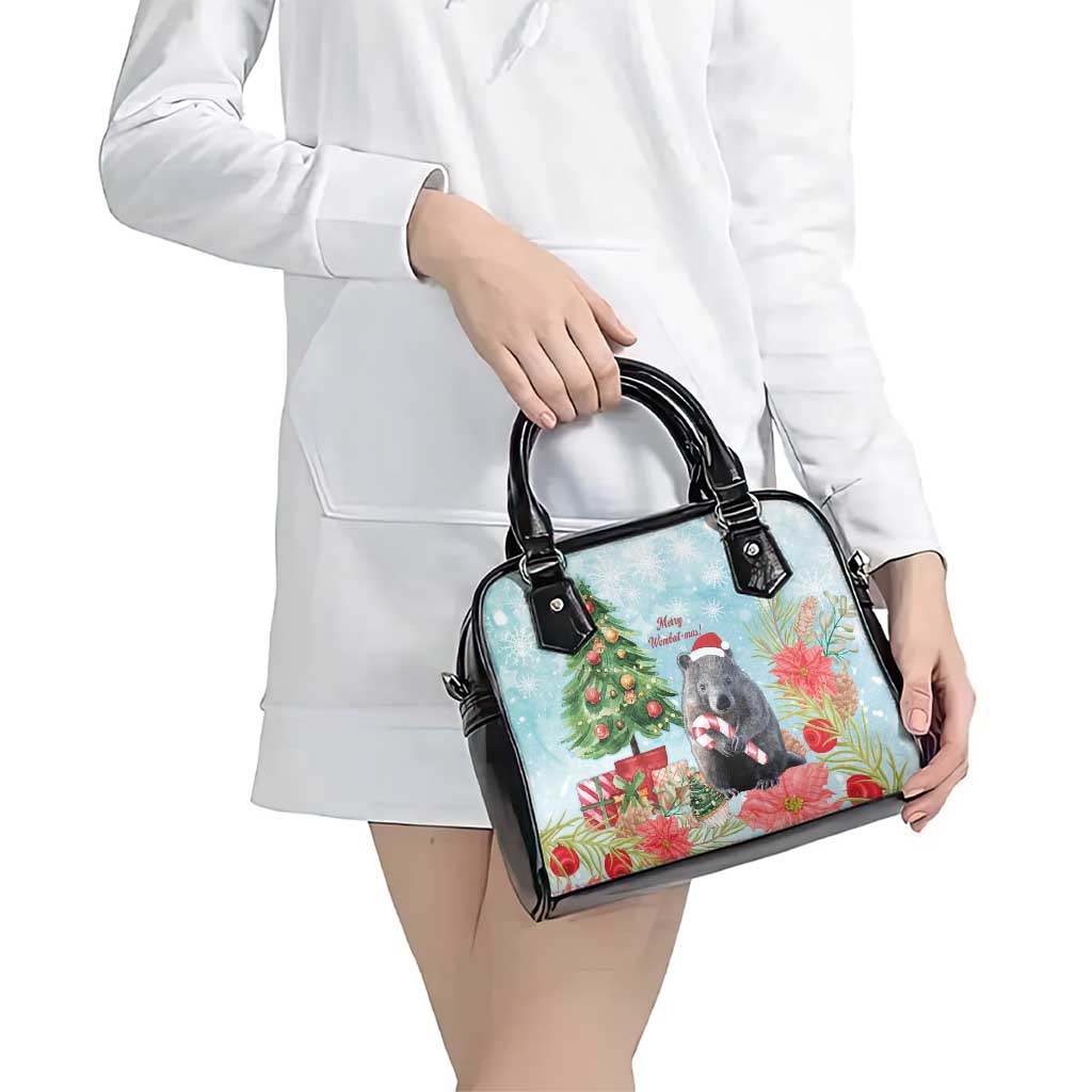 Australia Christmas Shoulder Handbag Merry Wombat-mas Watercolor Style