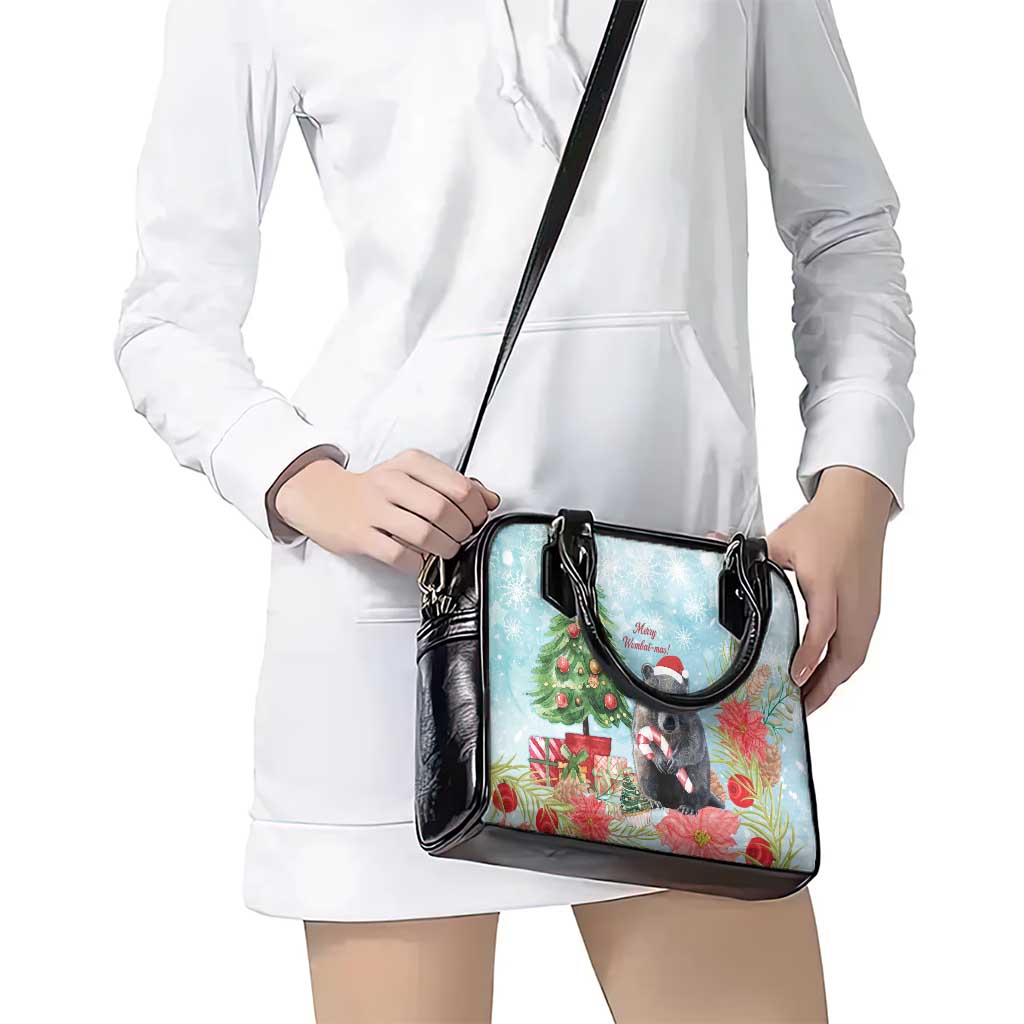 Australia Christmas Shoulder Handbag Merry Wombat-mas Watercolor Style