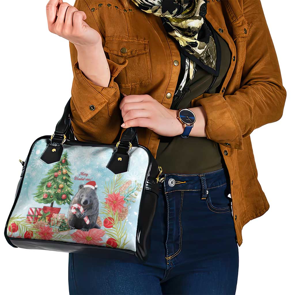 Australia Christmas Shoulder Handbag Merry Wombat-mas Watercolor Style