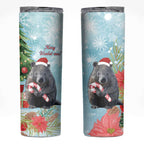 Australia Christmas Skinny Tumbler Merry Wombat-mas Watercolor Style