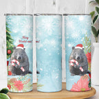 Australia Christmas Skinny Tumbler Merry Wombat-mas Watercolor Style