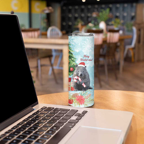 Australia Christmas Skinny Tumbler Merry Wombat-mas Watercolor Style
