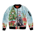 Australia Christmas Sleeve Zip Bomber Jacket Merry Wombat-mas Watercolor Style