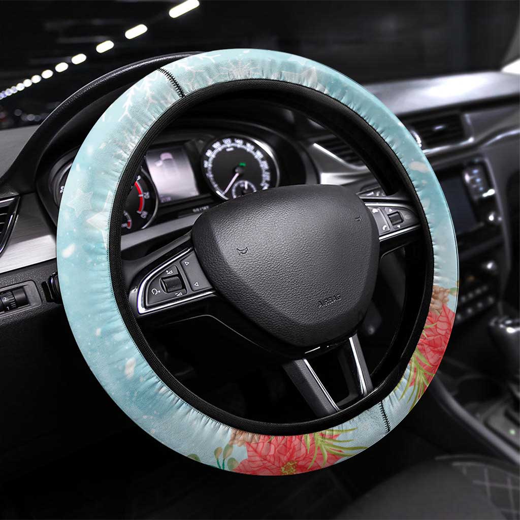 Australia Christmas Steering Wheel Cover Merry Wombat-mas Watercolor Style