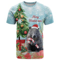 Australia Christmas T Shirt Merry Wombat-mas Watercolor Style