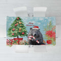 Australia Christmas Tablecloth Merry Wombat-mas Watercolor Style