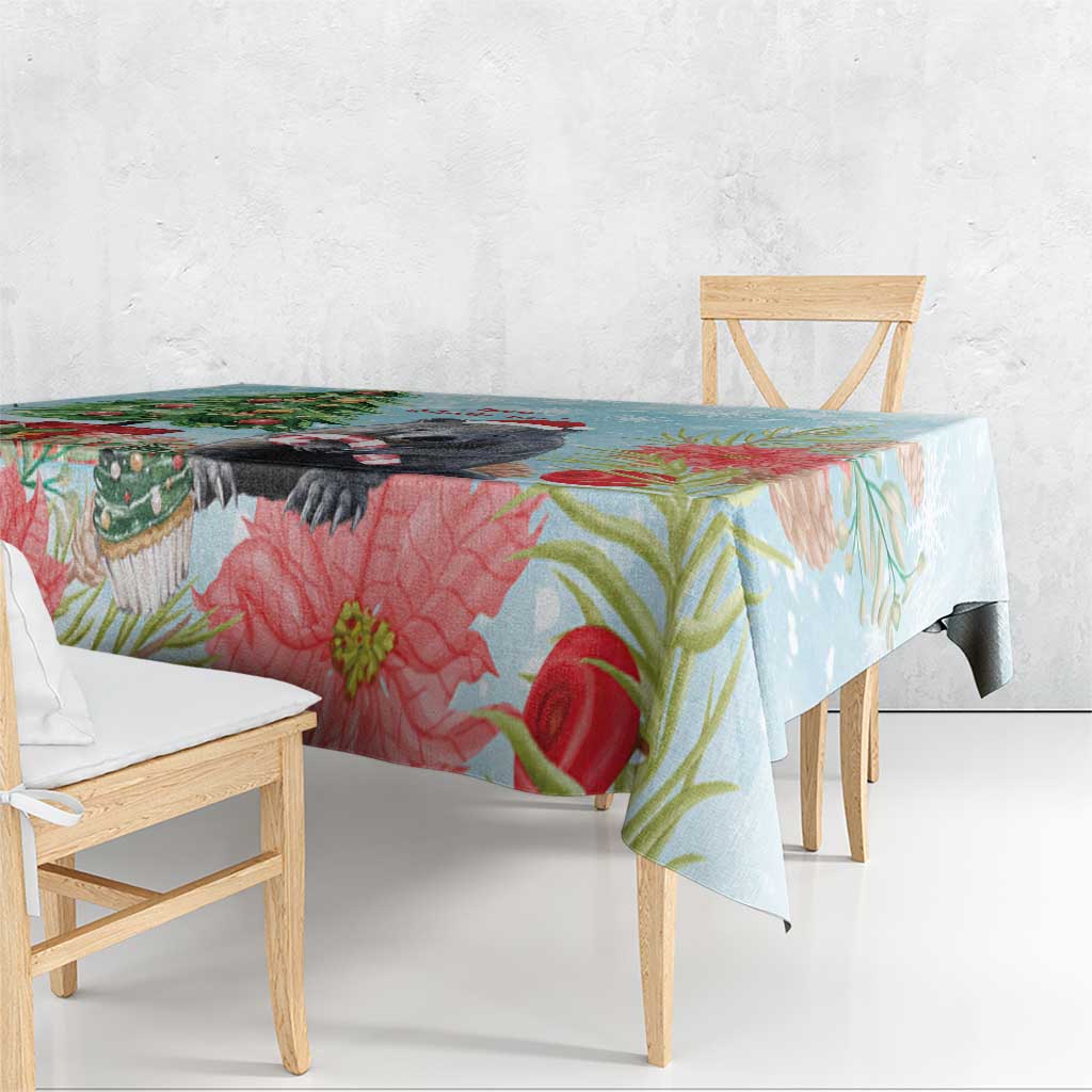 Australia Christmas Tablecloth Merry Wombat-mas Watercolor Style