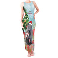 Australia Christmas Tank Maxi Dress Merry Wombat-mas Watercolor Style