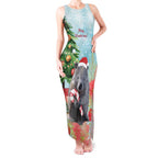 Australia Christmas Tank Maxi Dress Merry Wombat-mas Watercolor Style
