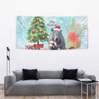 Australia Christmas Tapestry Merry Wombat-mas Watercolor Style