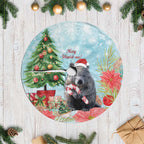 Australia Christmas Tree Skirt Merry Wombat-mas Watercolor Style