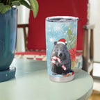 Australia Christmas Tumbler Cup Merry Wombat-mas Watercolor Style